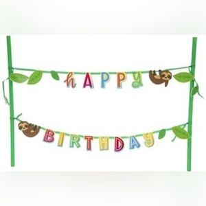 Happy Birthday Sloth Cake Banner Birthday Decoration Party Supplies